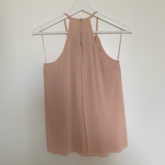 Aqua blush pink pleated halter top - Picture 2 of 3